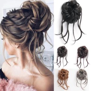 Chignon Chignon Missqueen Synthetic Hair Bun Messy Curly Chignon Black Grey For Women Wig Hair Holiday Party Essentials