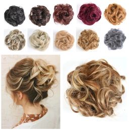 Chignon Jeeedou Curly Messy Hair Bun Chignon beigon Hair Padt Elastic Hair Synthetic Synthetic Poice pour les femmes