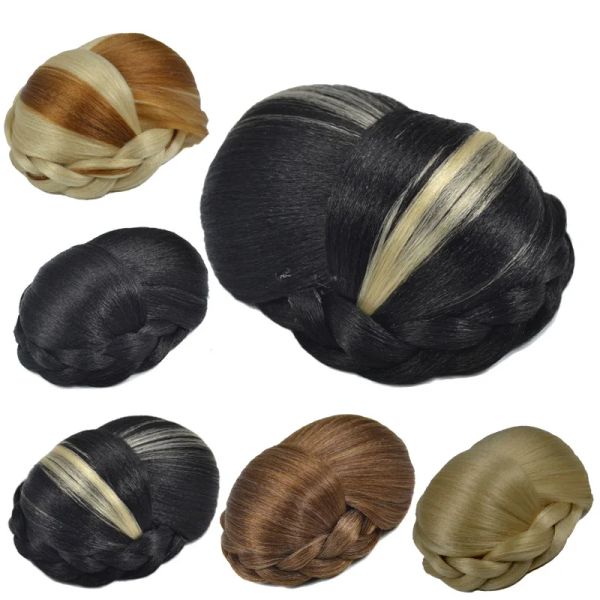 Chignon Jeedou J03611 Chignon tressé synthétique pince sur cheveux Chignon pièce chignon couverture cheveux femmes beignet grâce et délicatesse