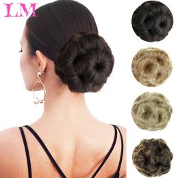 Chignon liangmo synthétique fibre haute température chignon neuf fleurs cheveux femmes boucles chignon cheveux chignon pun beignet clip dans la chevet de la cheveux