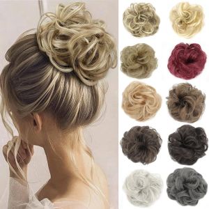 Chignon ranyu rommelige synthetisch haarbroodje nep haar vrouwen chignon haar krullende pruik elastische stukken bruids haarstuk gemakkelijk broodje