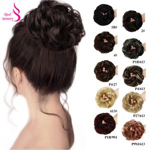 Chignon echte schoonheid warrig opgestoken rommelig knotje haarstukje haarverlenging Braziliaanse paardenstaart met elastische rubberen band opgestoken paardenstaart haarstukje