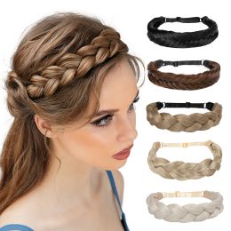 Chignon Sarla Synthetic Fishtail Traids Traids Coiffure Band AVEC CEINTRALLE ALIMENTABLE COURT COURT