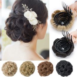 Chignon Snoilite Clip à griffe synthétique dans Chignon Faux cheveux Chignon Bun Coiffe de cheveux Black Brown Blonde Blonde Curly Chignon Bun Hair