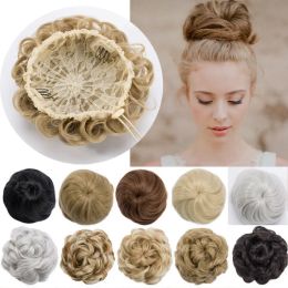 Chignon Snoilite Synthetic Trawstring Clip in chignon Cheveux Bun Bun Cair Piece Trawstring Updo Hair Buns Femmes Curly Chignon Hair