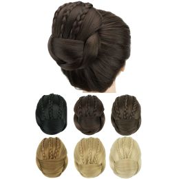 Moño Soowee, 6 colores, pelo sintético trenzado, moño con pinza para el pelo, moño, rodillos de donut, accesorios para mujer