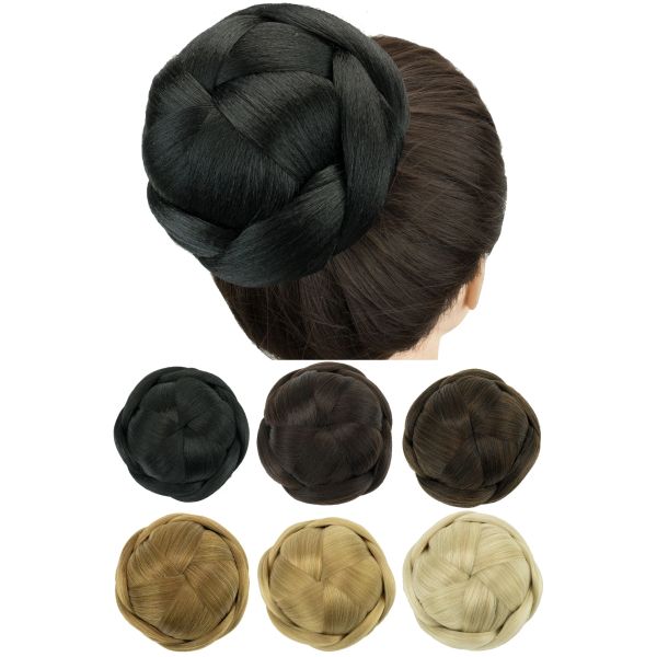 Moño Soowee de gran tamaño para mujer, moño trenzado para bailarina, cubierta para el cabello, postizos de donut, moño para el pelo, peluca Updo