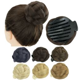 Chignon Soowee Pince à cheveux synthétique tressée Chignon Danseur Pince à cheveux Donut Chouchous Griffe Faux Chignon Couverture Chignon pour Femme et Enfant