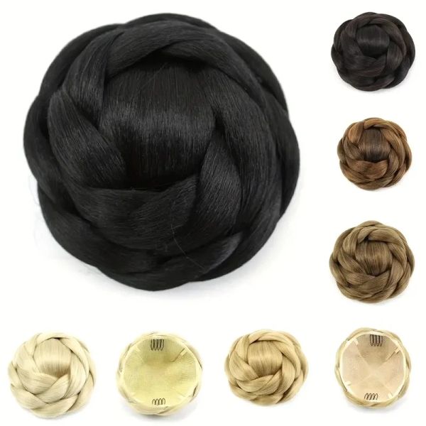 Chignon synthétique tressé Scrunchie Hair Chignon Bun Donut Updo Traité de chevet Clip dans Hair Bun pour la fête Cosplay Utilisation