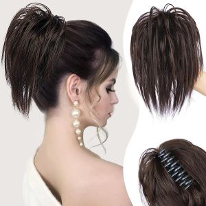 Moño, rizos ondulados, moños, adecuados para extensiones de cabello de mujer, clips en forma de garra, pinzas para el cabello para cola de caballo, clips adecuados para uso diario