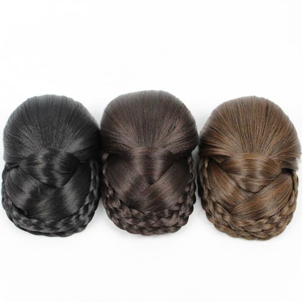 Chignons JOY BEAUTY cabello Tres colores disponibles Trenzado Clip In Hair Bun Moño Postizo Donut Roller Bun Postizo largo 14 cm 230504