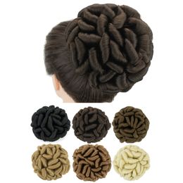 Chignons Soowee Grote Maat Gevlochten Rommelig Krullend Kapsel Scrunchies Chignon Danser Haar Cover Donut Haarstukje Haar Broodjes Opgestoken voor Vrouwen 230613