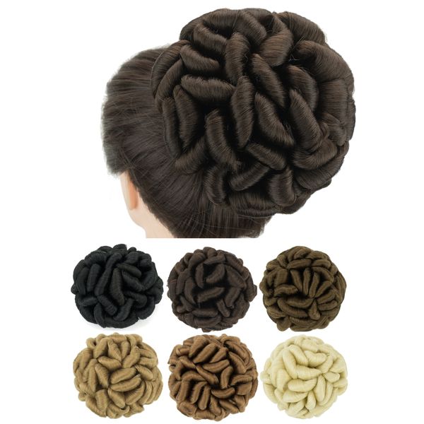 Chignons Soowee Gran tamaño trenzado desordenado rizado peinado Scrunchies Chignon Dancer Hair Cover Donut Hairpiece Hair Buns Updo para mujeres 230613