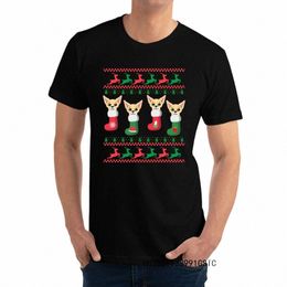Chihuahua Kerst Sokken Kerst Hond Minnaar Gift Geek Tops T-shirt voor Mannen Premium Cott T-shirt Gedrukte T-shirt Grafische B5wF #