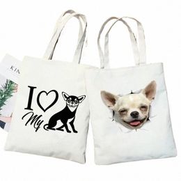 Chihuahua Dog Cute Graphic Hipster Carto Print Shop Sacs Filles Fi Casual Pacakge Sac à main d4Jd #