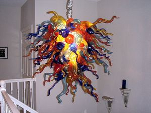 100% handgemaakte geblazen lamp kroonluchter home decoraties multi kleur moderne kunst ontworpen LED-lichtbron opknoping hanglampen