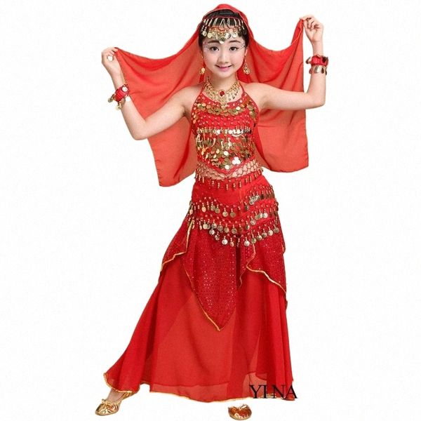 Childadult danza del vientre conjuntos de disfraces Egypti Egipto traje de danza del vientre traje de Bollywood India Oriental Dr Bellydance F4n0 #