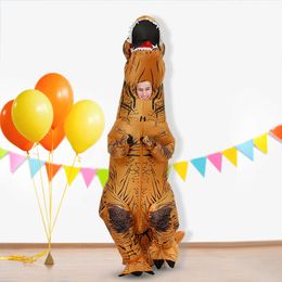 Kind Volwassen Opblaasbare Kostuum Dinosaurus Kostuums T Rex Blow Up Fancy Dress Mascot Cosplay Kostuum voor Mannen Vrouwen Kinderen Halloween Q0910