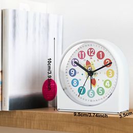 Child Alarm Clock Mute leren creatieve dieren tafel klokken achtergrondverlichting lumineuze lamp bureau klok voor slaapkamer woonkamer decor
