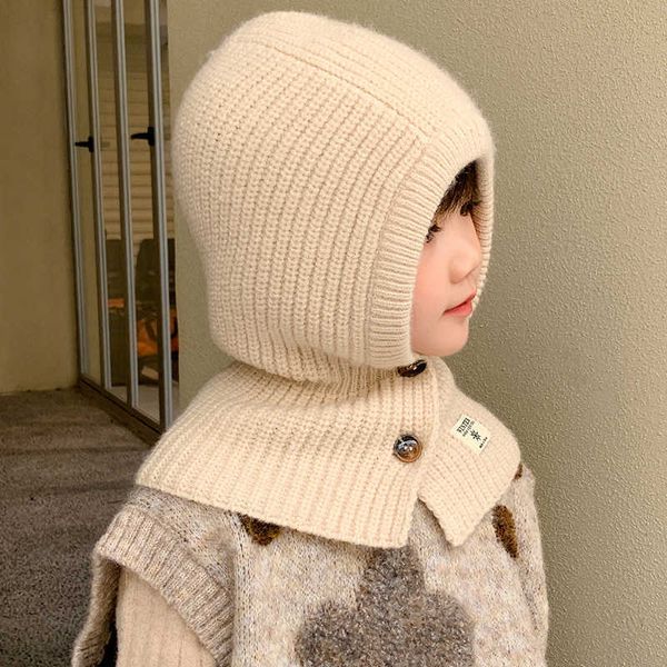 Bonnet enfant/casquettes de crâne Parent automne/hiver Balakrafa pull cou Protection des oreilles chapeau enfants froid et chaud tricoté une pièce 377