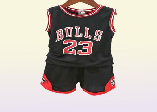 Enfant garçon vêtements d'été Enfants039 Basketball uniforme bébé garçons de survêtement 2pcs sets kids garçons vêtements de sport set gilet court p7758311