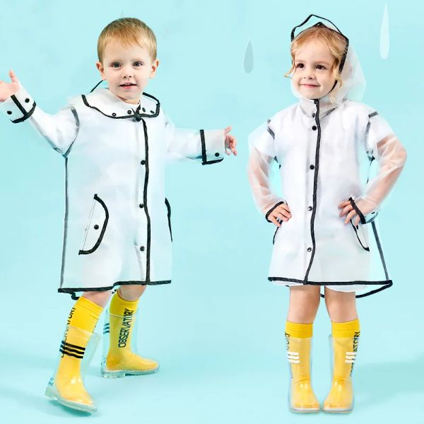 Niños Boys Biends Rain Botots Kids Transparentes Rain Rain Rain Student Estudiantes Baby Baby Botas de lluvia para niños Non-Slip Tamaño 24-32