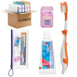 Kit de cuidado dental infantil - 72 paquete con cepillo de dientes, pasta de dientes y hilo dental para niños - seta de higiene oral completa para dientes y encías saludables