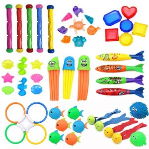 Child Diving Game Toys Set zwembad gooien speelgoedduik zwemringen cirkel onder water kinderen zomer cadeau strand accessoires 220715