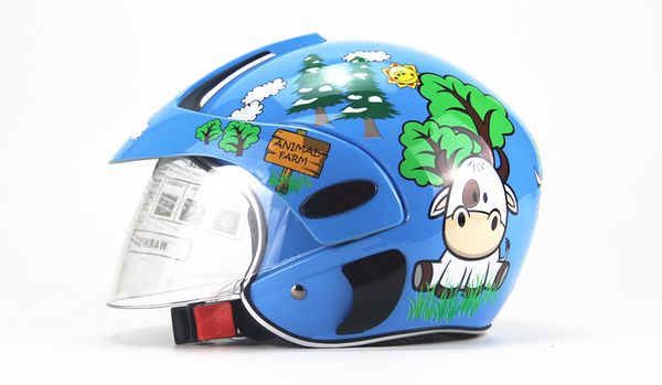 Demi-casque de Moto pour enfants, équipement de sécurité pour véhicule électrique ABS, dessin animé, pour bébés garçons et filles, quatre saisons, 269D