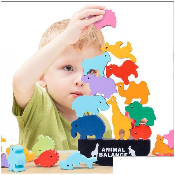 Enfant d'apprentissage éducatif Toys Animaux en bois Dinosaur NCE Puzzle Jigsaw Colorf Apprenez pour les enfants Boy and Girl Drop Livilor Dhckt