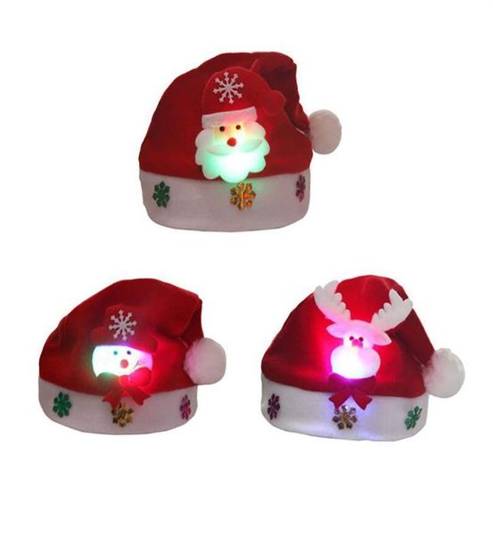 Chapeaux de Noël du Père Noël de Noël à l'enfant Reindeer Snowman Cap Party Costume Cadeaux de Noël Décoration de la lampe de nuit pour enfants DHL adulte A407420539