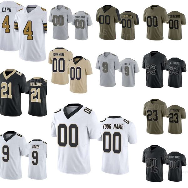 Hombre de niño Fútbol Fútbol 9 Drew Brees Jersey 21 Jamaal Williams 87 Foster Moreau 1 Alontae Taylor 23 Marshon Lattimore Carl Granderson 4 Derek Carr Khalen Saunders