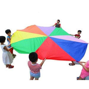 Enfant Outdoor Sport Parachute Toys Outdoor Camping Interactive Toy Rainbow Umbrella Jump-Sack Ballute Play For Kids Kindergarten 240408