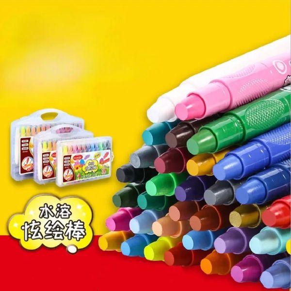 Enfant rotatif Dessin lavable Crayon Set Baby Salle de bain Easy Erase Erase Pastel Crayons soyeux crayons pastel pour enfants 12/26 / 36color 240329