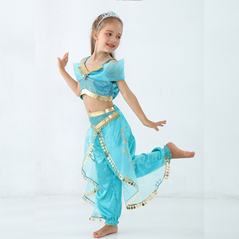 Child Stage Princess Costume Magic Lamp Children Belly Dance India Dance Clothes Sequined Post Child Role Playing Stage Costume