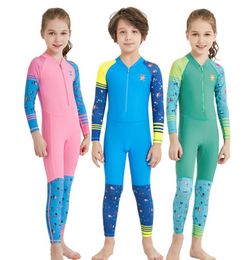 Kindzwemkleding Eéndelig jongensmeisjesbadpakken Kinderbadpakken Badpak met lange mouwen Meisje Kinderen strandkleding Duiken Zwemmen9195985