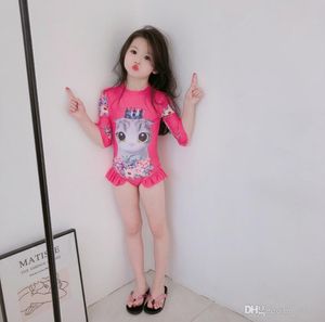 Enfant Swimwear One Piece Girls Swimsuits Enfants Troisses de bain à manches longues Girl Girls Childre
