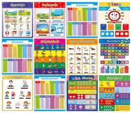 Kindermuurstickers vroege educatie poster aangepaste leerverlichting chart cartoon decoratief schilderij maat 29 40cm7713546