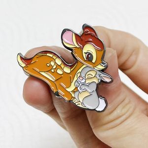 Childhood Deer Bunny Rabbit Enamel Pin Childhood Game Film Film Quotes Broche Badge Cute Anime Movies Games Hard Enamel Pins
