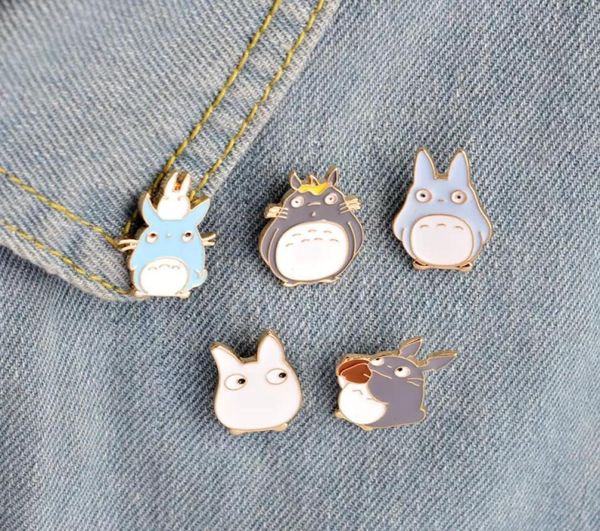 Enfance mon voisin belle Totoro Chinchilla broche bouton broches Denim veste épingle Badge dessin animé Animal bijoux cadeau 7195831