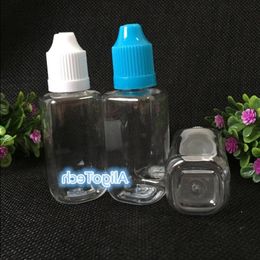 Flacon compte-gouttes carré PET à l'épreuve des enfants 30 ml Liquid Droper Top Cap 1 OZ Cubed Bottles Khkdn