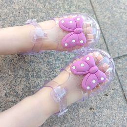 Childre schoenen meisjes zomer transparante polka dot stereo boog patroon baby prinses kinderen casual sandalen l2405 l2405