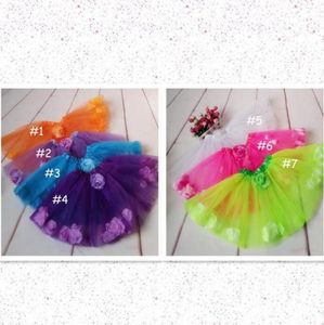 Kinderen 2 Layer Tule Bloemblaadje Tutu Rok Meisjes Prinses Boog Bloemen Tutu Rok Voor Baby Meisjes Halloween Oranje Tutu1814060