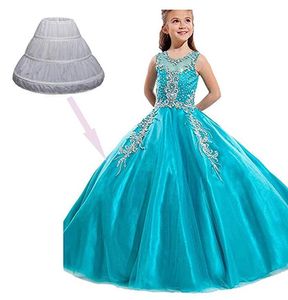 Jupons à 3 cerceaux pour enfants, accessoires de mariée de mariage, demi-glissement, petite Crinoline, longue fleur, robe formelle, sous-jupe