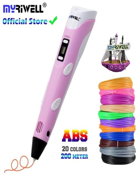 Enfants 3d Pen Imprimante Drawing Printing for Kids With Abs Filament 1 75mm DIY YRIGNED GIFNED266U4298975