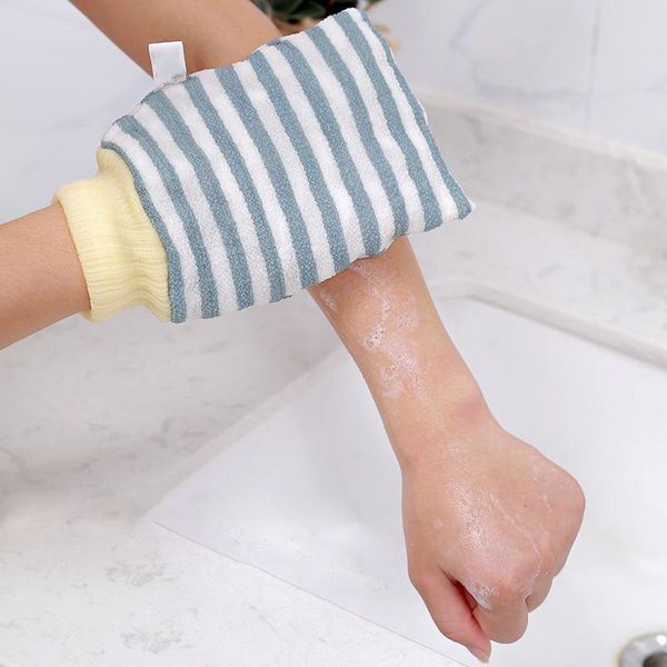 Niños Adultos Toalla de baño de doble uso Esmerilado No daña la piel Guantes de baño Baño Limpieza Masaje Cuerpo Cepillo de baño Lodo Exfoliante Ducha Artefacto LT0055