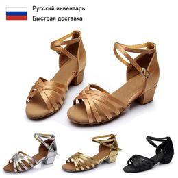 Enfants adultes chaussures de danse latine dames fille Tango/salle de bal/Salsa chaussures de danse chaussures d'exercice à fond souple sandales d'intérieur C01G 240116