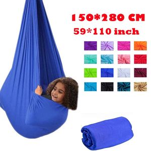 Kinderen Aerial Yoga Hangmat Indoor Therapie Swing voor Kinderen Pilates Zijde Thuis Fitness Lekker Knuffelen Hangmat 150*280 CM 20 Kleur 240223