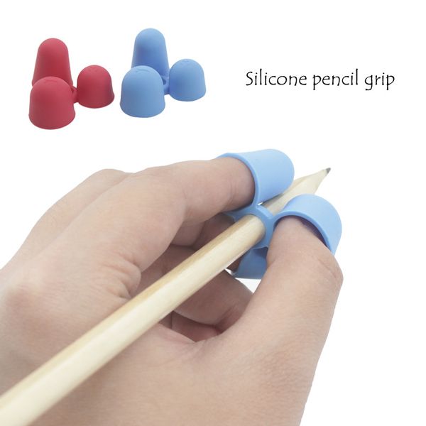 Enfants Anti Myopie Crayon Grip 3 Doigts Silicone Antidérapant Bon Pour Les Yeux Écriture Griffe Jouets D'apprentissage DH8576