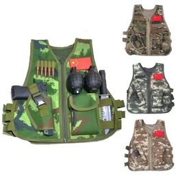 Kinderen Leger Tactische Militaire Sniper Vest Jacht Camouflage Uniform Jungle Combat Kleding CS Spel voor Kinderen 240130